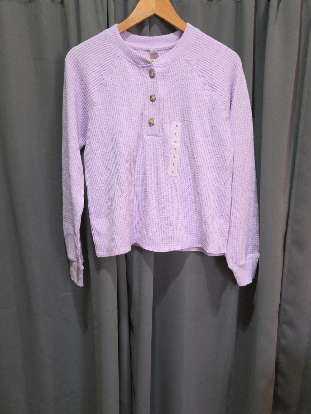 Lavender Waffle Knit Long Sleeve Shirt